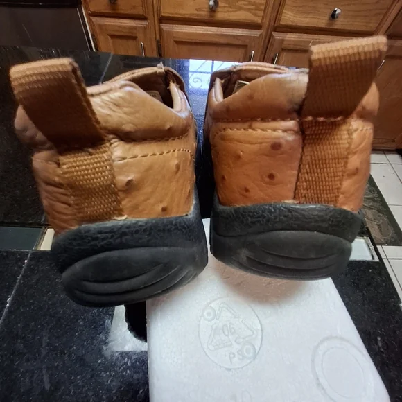 Roper Performance Faux Ostrich Leather Brown Slip-on Shoes Youth Kids Size 3 - Picture 9 of 16